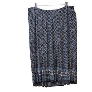 Pleat Pleat Woman Vtg Pull On Elastic Waist Inverted Pleat Lightweight Skirt